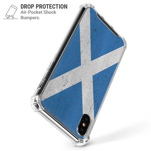 Scotland Flag Distressed iPhone X/XS Clear Case